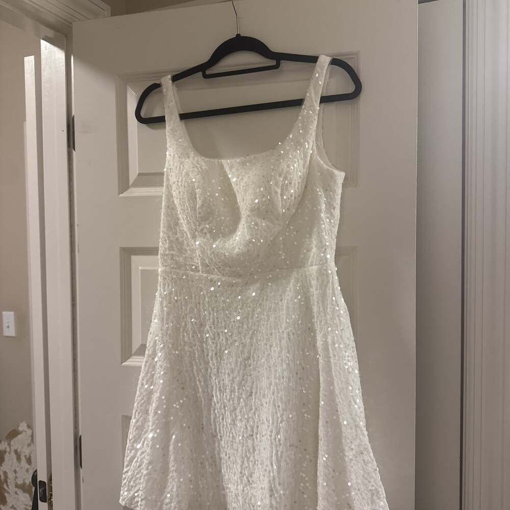 Dominique White Sequin Mini Dress